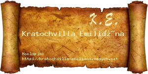 Kratochvilla Emiliána névjegykártya